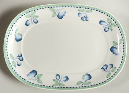 Provence (Blue Weave, Green Trim) Relish/Gravy Underplate
