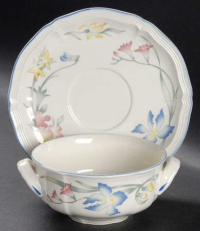 Riviera Flat Cream Soup Bowl & Saucer Set