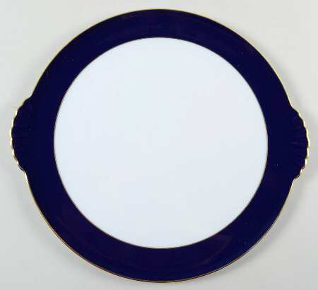 Royal Blue Handled Cake Plate