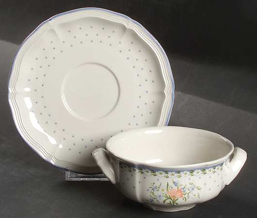 Romantica Flat Cream Soup Bowl & Saucer Set