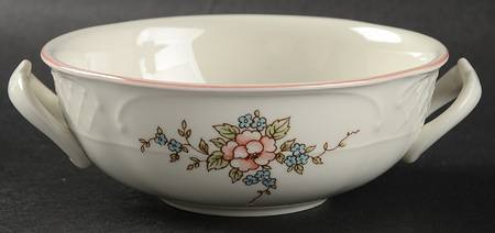 Rosette Flat Cream Soup Bowl