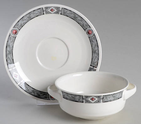 Rubino Flat Cream Soup Bowl & Saucer Set