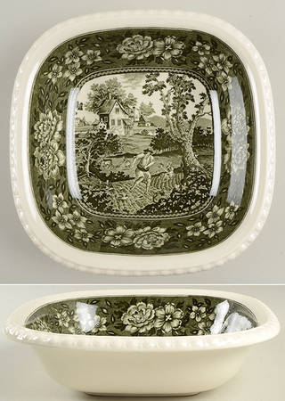 Rusticana Green 9" Square Vegetable Bowl