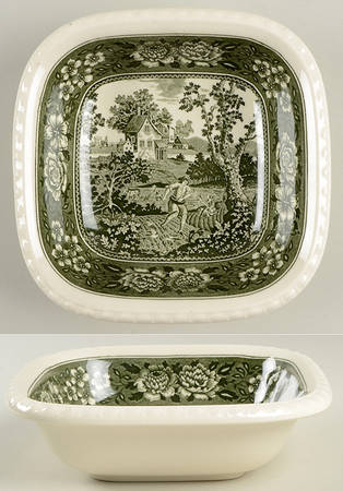 Rusticana Green 7" Square Vegetable Bowl