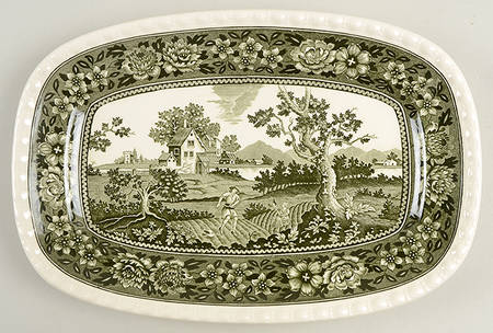 Rusticana Green 11" Oval Serving Platter