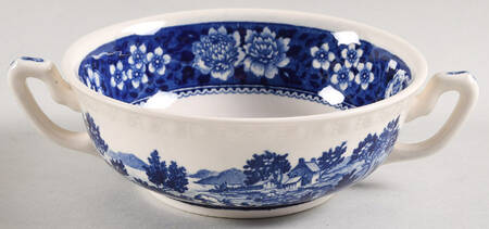 Rusticana Blue Flat Cream Soup Bowl
