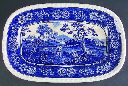 Rusticana Blue 14" Oval Serving Platter