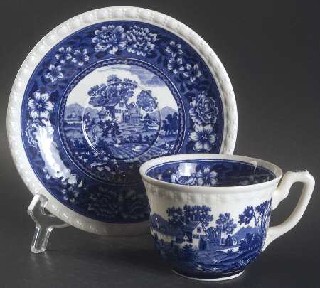 Rusticana Blue Flat Cup & Saucer Set