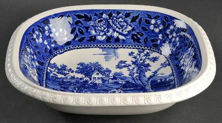 Rusticana Blue 10" Square Vegetable Bowl
