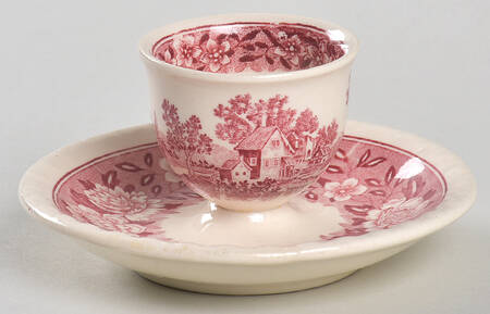 Rusticana Red Egg Cup with Attached Underplate
