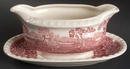 Rusticana Red Gravy Boat with Attached Underplate by Villeroy & Boch