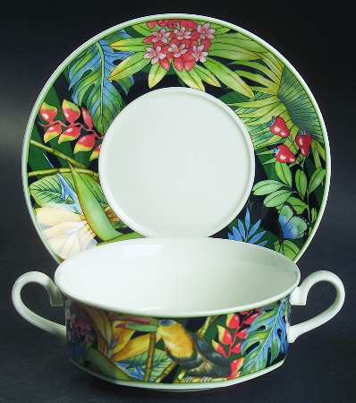 Serengeti Flat Cream Soup Bowl & Saucer Set