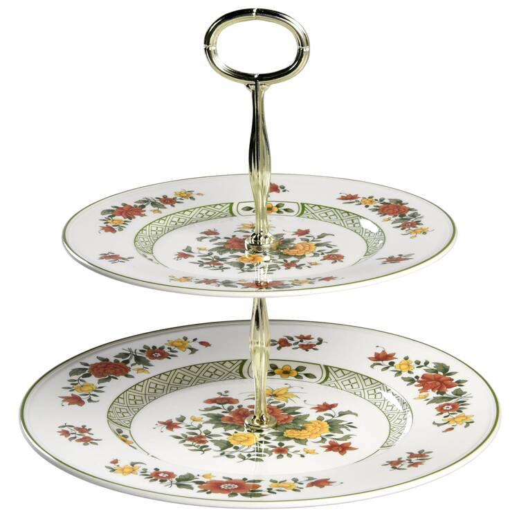 Summer Day 6 5/8"-10"  2 Tiered Serving Tray (Dp, Sp) HC
