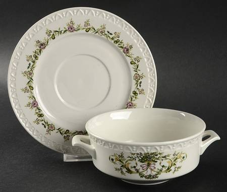 Trianon Flat Cream Soup Bowl & Saucer Set