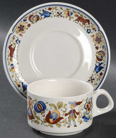 Troubadour Flat Demitasse Cup & Saucer Set