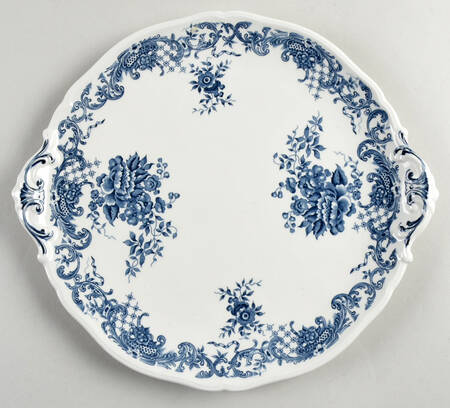 Valeria Blue Handled Cake Plate