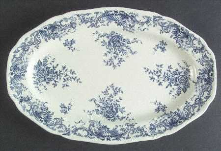 Valeria Blue 12" Oval Serving Platter