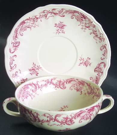 Valeria Footed Cream Soup Bowl & Saucer Set