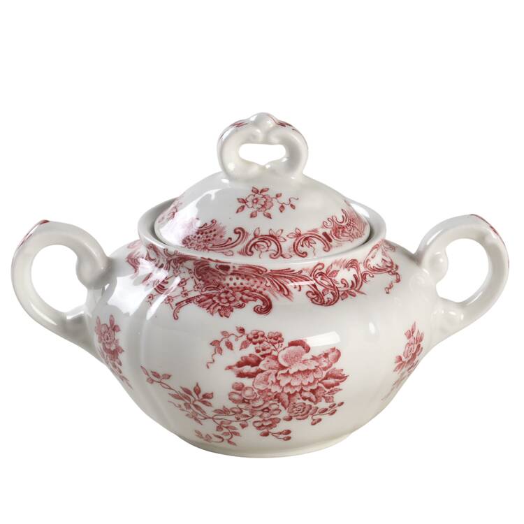 Valeria Red Sugar Bowl & Lid
