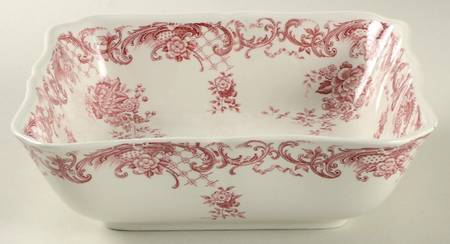 Valeria Red 7" Square Vegetable Bowl