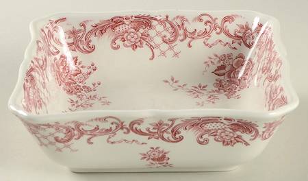 Valeria Red 6" Square Vegetable Bowl