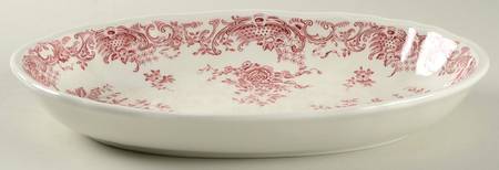 Valeria Red 11" Oval Vegetable Bowl