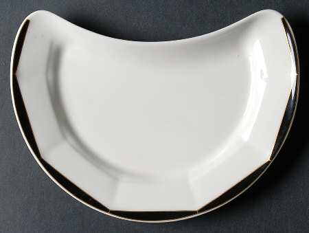 Varia Black and Gold Crescent Salad Plate