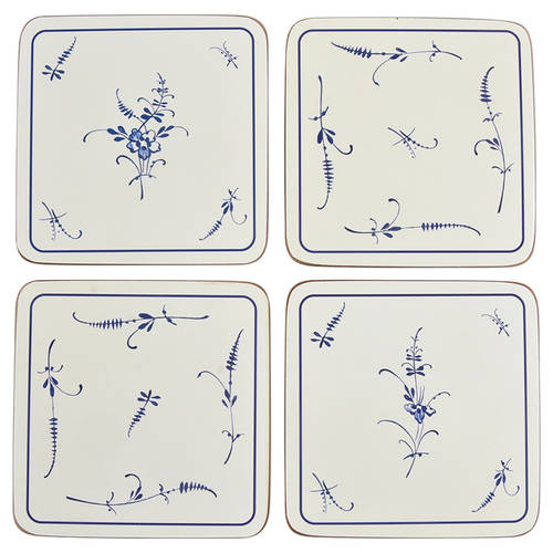 Vieux Luxembourg (4 Pc) Cork Back Square Coaster Set