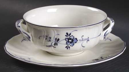 Vieux Luxembourg Flat Cream Soup Bowl & Saucer Set