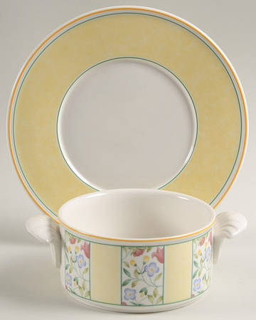 Virginia Flat Cream Soup Bowl & Saucer Set