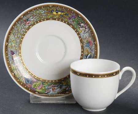 Vie Sauvage Flat Demitasse Cup & Saucer Set