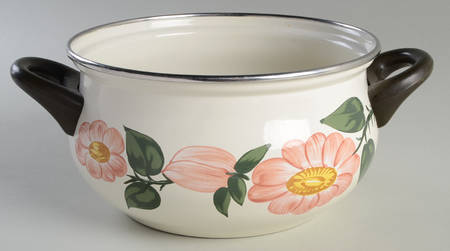 Wild Rose (Pink Flowers) 3.5 Quart Metal Covered Casserole, No Lid
