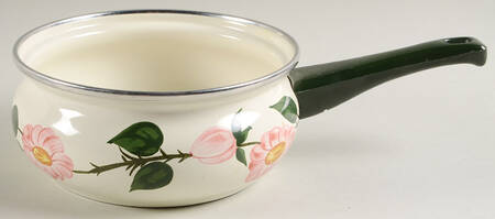 Wild Rose (Pink Flowers) 1.5 Quart Covered Metal Saucepan, No Lid