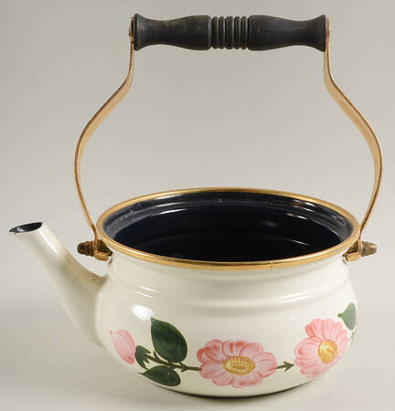 Wild Rose (Pink Flowers) Metal Kettle No Lid