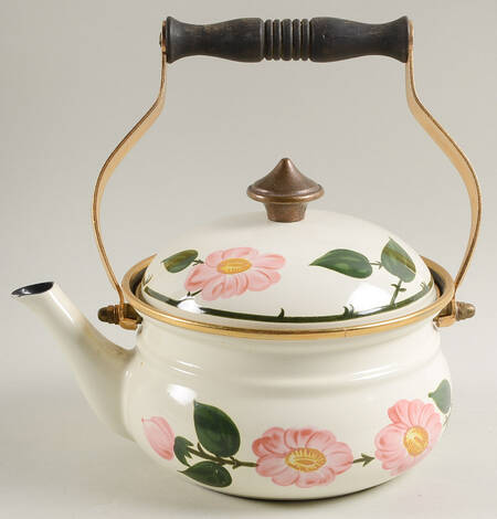 Wild Rose (Pink Flowers) Metal Kettle & Lid