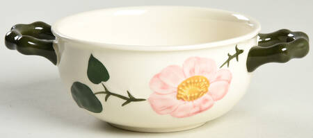 Wild Rose (Pink Flowers) Flat Cream Soup Bowl