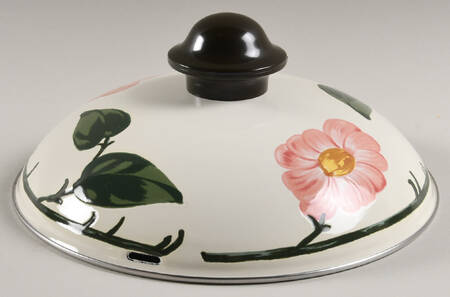 Wild Rose (Pink Flowers) 2.25 Quart Round Metal Covered Casserole No Lid