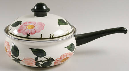 Wild Rose (Pink Flowers) 2 Quart Metal Covered Saucepan