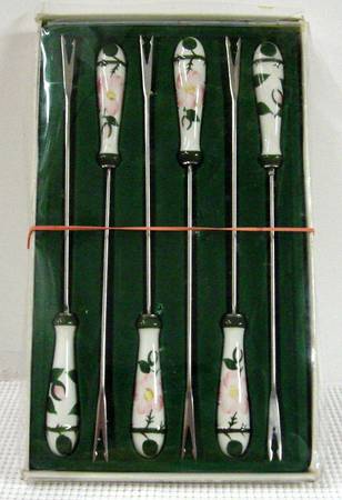Wild Rose (Pink Flowers) Fondue Forks (Boxed Set of 6)