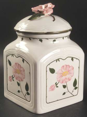 Wild Rose (Pink Flowers) 6" Storage Jar & Lid