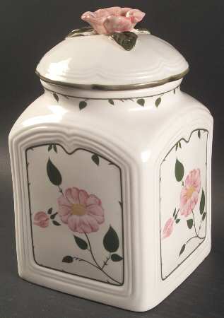Wild Rose (Pink Flowers) 7" Storage Jar & Lid