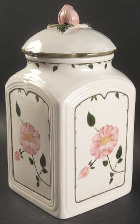 Wild Rose (Pink Flowers) 8" Storage Jar & Lid