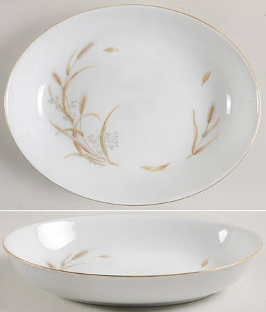 Golden Wheat 9" Oval Vegetable Bowl