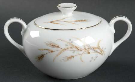 Golden Wheat Sugar Bowl & Lid