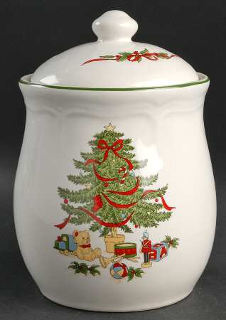 Christmas Tree Large Canister & Lid
