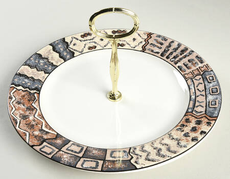 Mali Round Serving Plate with Center Handle (Dp) Hc