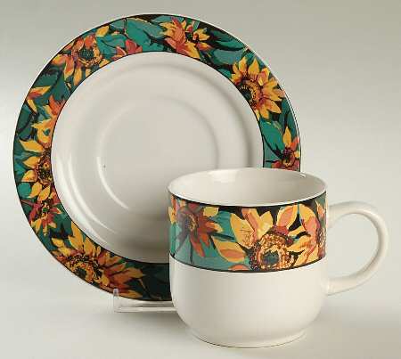Sun Flower Flat Cup & Saucer Set