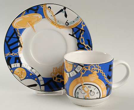 Time Piece Flat Cup & Saucer Set