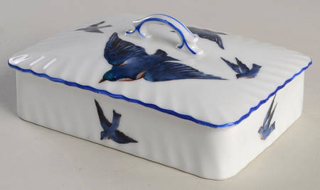 Blue Bird (Smooth Edge) 6" Rectangular Box & Lid
