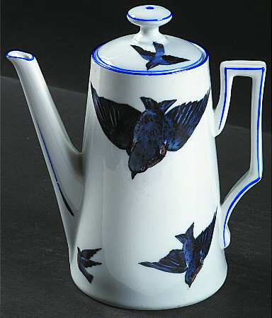 Blue Bird (Smooth Edge) Mini Coffee Pot & Lid